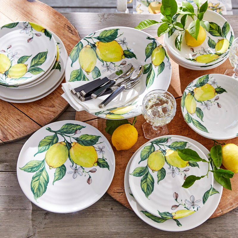 Salatschale: Eindrucksvolles Zitronen-Geschirr mit italienischem Dekor Bild 3